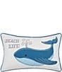 Color:Multi - Image 1 - Whale Beach Life Printed and Applique Throw Pillow