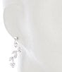 Cezanne C by Cezanne CZ Vine Cherry Drop Earrings, Color:Silver/Crystal - Image 2