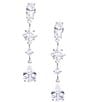 Color:Silver - Image 1 - C by Cezanne Linear Crystal Earrings