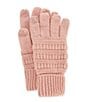 Color:Indi Pink - Image 1 - Girls' Ribbed Smart-Tip Gloves