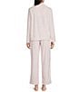 Cabernet Arabesque Pink Long Sleeve Notch Collar Fleece Long Pajama Set - Image 2