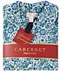 Cabernet Ditsy Floral Long Sleeve Notch Collar Fleece Long Pajama Set - Image 4