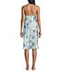 Cabernet Floral Print Sleeveless V-Neck Woven Satin Coordinating Chemise, Color:Cloud Floral - Image 2