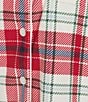 Cabernet Long Sleeve Notch Collar Long Fleece Plaid Print Pajama Set, Color:Cream Plaid - Image 5