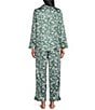 Cabernet Long Sleeve Notch Collar Satin Floral Print Long Pajama Set - Image 2