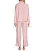 Cabernet Pink Medallion Print Long Sleeve Notch Collar Fleece Long Pajama Set - Image 2