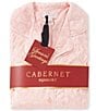 Cabernet Pink Medallion Print Long Sleeve Notch Collar Fleece Long Pajama Set - Image 4