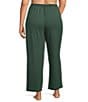 Cabernet Plus Size Solid French Terry Wide Leg Coordinating Sleep Pants, Color:Sycamore - Image 2