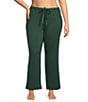 Cabernet Plus Size Solid French Terry Wide Leg Coordinating Sleep Pants - Image 4