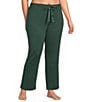 Cabernet Plus Size Solid French Terry Wide Leg Coordinating Sleep Pants - Image 5