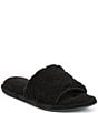Color:Black - Image 1 - Quilted Microfiber Terry Slippers