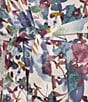 Cabernet Satin Floral Print 3/4 Sleeve Coordinating Short Wrap Robe - Image 3