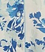 Color:Aqua Floral - Image 3 - Satin Floral Short Sleeve Notch Collar Capri Pajama Set