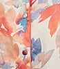 Color:Coral Floral - Image 3 - Satin Floral Short Sleeve Notch Collar Capri Pajama Set
