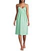 Cabernet Satin Leafy Print Sleeveless V-Neck Chemise, Color:Leafy Solid - Image 1