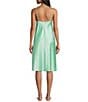 Cabernet Satin Leafy Print Sleeveless V-Neck Chemise, Color:Leafy Solid - Image 2