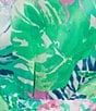 Cabernet Satin Tropical Print 3/4 Sleeve Coordinating Wrap Robe, Color:Soft Tropics - Image 3