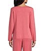 Cabernet Solid French Terry Henley Neck Long Sleeve Coordinating Sleep Top - Image 2