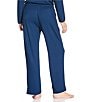 Cabernet Solid French Terry Wide Leg Coordinating Sleep Pant, Color:Pageant Blue - Image 2