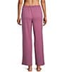 Cabernet Solid French Terry Wide Leg Coordinating Sleep Pant, Color:Tulipwood - Image 2