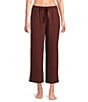 Cabernet Solid French Terry Wide Leg Coordinating Sleep Pants - Image 6