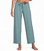 Cabernet Solid French Terry Wide Leg Coordinating Sleep Pants - Image 4