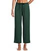 Cabernet Solid French Terry Wide Leg Coordinating Sleep Pants - Image 1