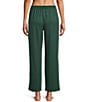 Cabernet Solid French Terry Wide Leg Coordinating Sleep Pants - Image 2