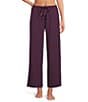 Cabernet Solid French Terry Wide Leg Coordinating Sleep Pants - Image 1