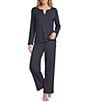 Cabernet Solid French Terry Wide Leg Coordinating Sleep Pants - Image 6