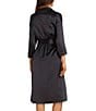 Color:Black - Image 2 - Solid Satin Short Wrap Robe