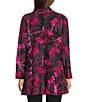 Calessa Burnout Tie-Dye Knit Long Sleeve Open-Front Cardigan, Color:Fuchsia Multi - Image 2