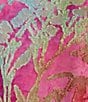 Color:Pink Multi - Image 4 - Burnout Tie Dyed Print Crew Neck 3/4 Sleeve Shirttail Hem Blouse