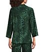 Calessa Coordinating Jacquard Knit Draped Neck Long Sleeve Open Front Cardigan - Image 2