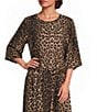 Calessa Coordinating Leopard Round Neck Short Sleeve Top - Image 1