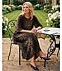 Calessa Coordinating Leopard Round Neck 3/4 Sleeve Top - Image 5