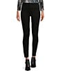 Color:Black - Image 1 - Deluxe Front Seam High Waisted Knit Denim Pull-On Leggings