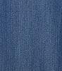 Calessa Embroidered 3/4 Sleeve Point Collar Button Front Shirt, Color:Indigo - Image 6