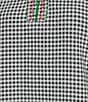 Calessa Embroidered Printed Split V-Neck Short Sleeve Ruffle Tunic, Color:Black/White - Image 4