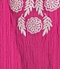 Calessa Embroidered Split V-Neck Elbow Puff Sleeve Tunic - Image 4