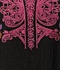 Calessa Embroidered Split V-Neck Long Sleeve Tunic, Color:Black Multi - Image 4