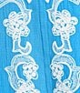 Calessa Embroidered Split V-Neck Short Raglan Puff Sleeve Tunic - Image 4