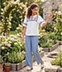 Calessa Embroidered Split V-Neck Short Sleeve Tunic - Image 5