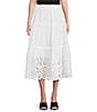 Color:White - Image 1 - Embroidered Tiered Skirt