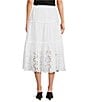Color:White - Image 2 - Embroidered Tiered Skirt