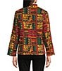 Calessa Festive Patchwork Stand Collar Long Sleeve Button-Front Reversible Shirt Jacket, Color:Emerald Multi - Image 5