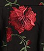 Color:Red/Black - Image 5 - Floral Woven Point Collar Long Sleeve Button Front Tunic Duster