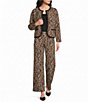Calessa Knit Animal Print Wide Leg Pull-On Coordinating Pants - Image 3