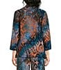 Calessa Knit Burnout Draped Front 3/4 Sleeve Open Front Cardigan - Image 2