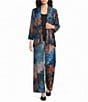 Calessa Knit Burnout Draped Front 3/4 Sleeve Open Front Cardigan - Image 3